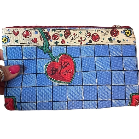 NWT Brighton Love Sparkle Tote Canvas Bag Tom Clancy Design Hearts Cat a… - Picture 13 of 14